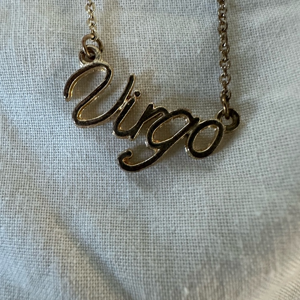 Gold Virgo Pendant Necklace